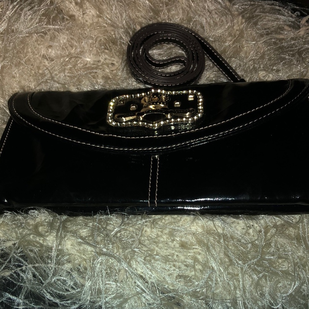 KATHY VAN ZEELAND BLACK CLUTCH CROSSBODY BAG